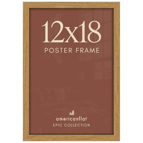 Image of Americanflat 12x18 Poster Frame - Engineered Wood - Dark Oak