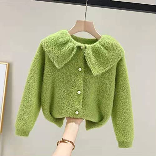 Toddler Girls Fleece Sweater Thicken Solid Button Down 𝗥uffle Jacket Kids Long Sleeve Warm Windproof Cardigan4