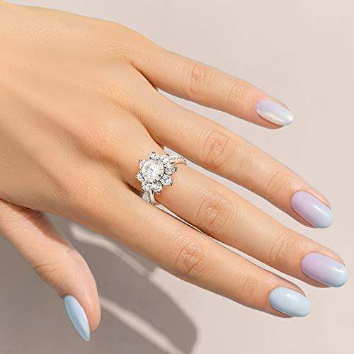 ABSOLUTE Moissanite Rings for Womens Engagement Rings 2 Carat Round Cut Solitaire Rings 925 Sterling Silver Rings And Anniversary With Certificate Mossinate Rings for Women Size#9 — view 6