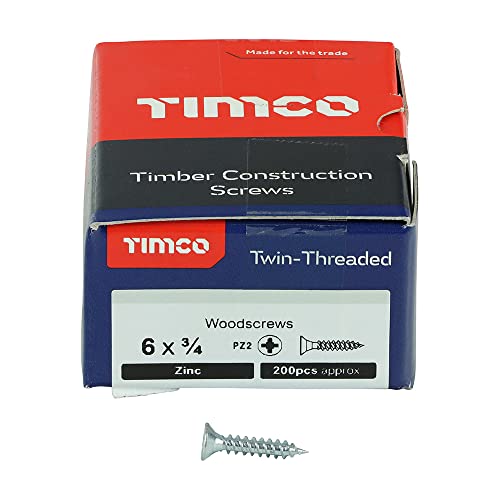 TIMCO Twin-Threaded Woodscrews - PZ - Double Countersunk - 6 x 3/4 - Zinc Plated - Box of 200, 3.5 x 20mm - Image 2