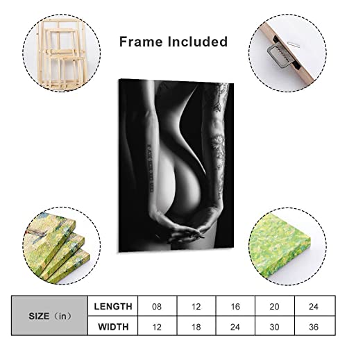 Bludug Black White Abstract Woman Body Art Canvas Paintings Modern Sexy Girl Wall Art Woman Photographs Sensual Canvas Painting Wall Art Poster For Bedroom Living Room Decor24X36Inch(60X90Cm) #TOP1