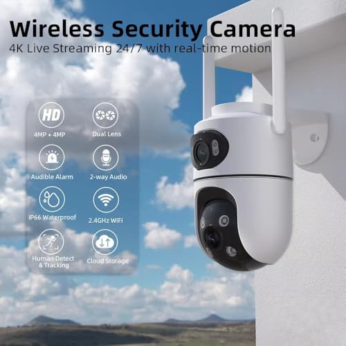 Image of AE Securities 1080P WiFi Home Camera, Indoor Pan /Tilt 2.4Ghz Wireless Security Camera,Nanny cam with Auto Tracking, Cloud Service, Night Vision, Two Way Audio for Baby /Elder /Pet