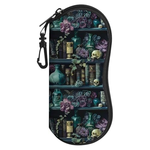 Image of Sunglasses Soft Case, Cute Ultra Light Portable Neoprene Zipper Eyeglass Glasses Case with Belt Clip for Men Women