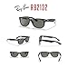 Ray-Ban RB2132 NEW WAYFARER Square Sunglasses for Men for Women + BUNDLE with Designer iWear Eyewear Kit (Black/Crystal Lens Green Polarized)