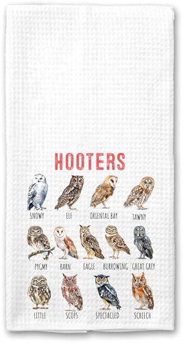 GoGiArt Hooters Towel - Fowl Language - Owl Bird - Fun Pun - Bathroom Decoration - Kitchen - Tea - Hand Towel