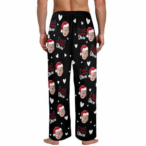 Custom Face Pajama PJ Pants for Men Women Personalized Photo Printed Trousers Pajama Bottoms Gifts for Christmas4