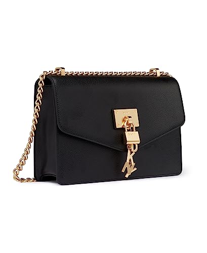 Image of DKNY Women's Elissa Leather Shoulder Bag with Logo Charm