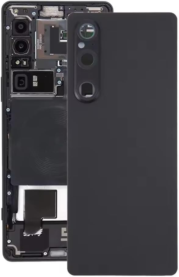 Compatible Rear Glass Panel for Sony Xperia 1 V Model XQ-AD72 – Battery Door Back Cover, Battery Back Cover Housing Replacement Part (White)