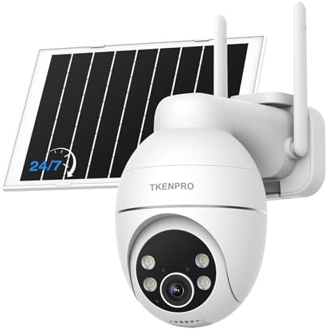 Solar Camera Outdoor Wireless, Always-on-Video Security Camera Wi...
