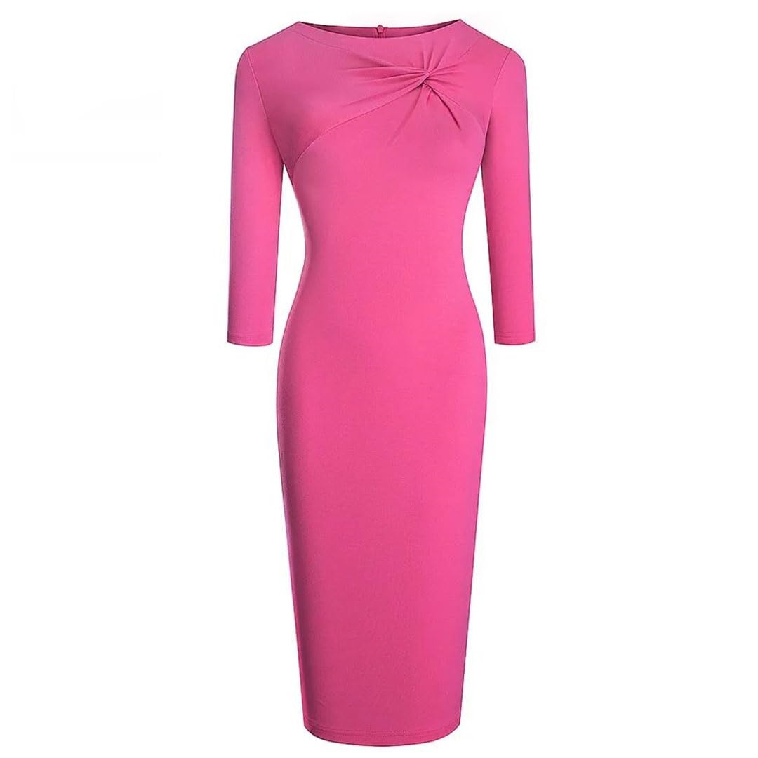 Vestido Ajustado De Oficina De Negocios Formal Elegante con Vestidos De Color Sólido con Clase para Mujer