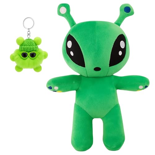 2-Pack Green Alien Doll, Green Large 35cm Alien with Mini Coal Charms Set, Figure Pillow for Boys...