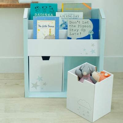 Amazon たまひよshop クラフト製 ブック トイシェルフ 絵本とおもちゃ まとめて収納 ミント おもちゃ 絵本ラック ベビー マタニティ 通販