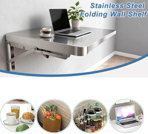 Table pliante murale acier inoxydable 150x25 étagère comptoir - 5