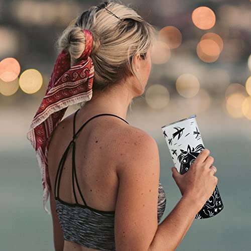 Mosdeim Horse Tumbler 20 Oz Travel Coffee Mug Boho Horse Skinny Tumblers With Lid And Straw Stainless Steel Insulated Coffee Cups Horse Lover Gifts For Women Girls #TOP3