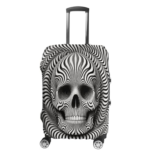 Tear-Resistant Luggage Protector Cover Breathable Anti-Dust Suitcase Guard Eco-Friendly Shockproof Design for Long-Haul Travel & Business Trips Enhanced Luggage Protection Skull Illusion