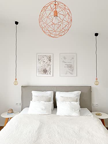 Beliani Lampadario in Filo di Rame con Paralume