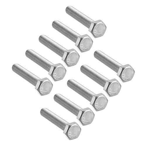 Image of 10 Pcs M8 Hex Bolt M8-1.25 x 45mm UNC Hex Head Screw Bolts A2-70(304) Stainless Steel Fully Threaded Hex Tap Bolts,Fully Threaded (M8 x 45mm)