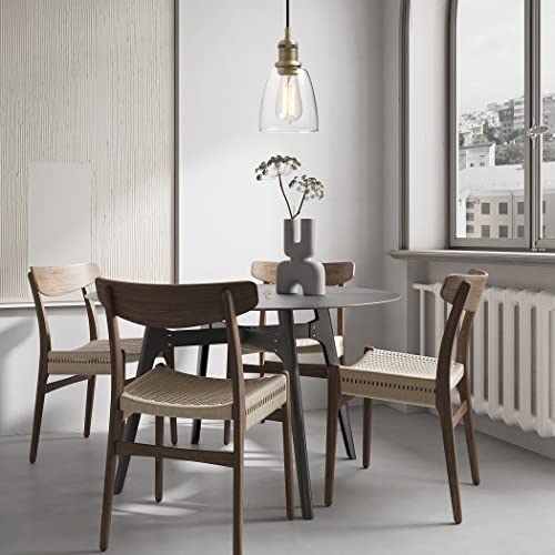 Yosoan Glocken Klar Glas Industrie Loft-Pendelleuchte Pendelleuchten Badezimmerleuchte, Badezimmerlampe, Innenleuchte, spritzwassergeschützt Deckenleuchte Hängelampe Hängeleuchten(antike Farbe)