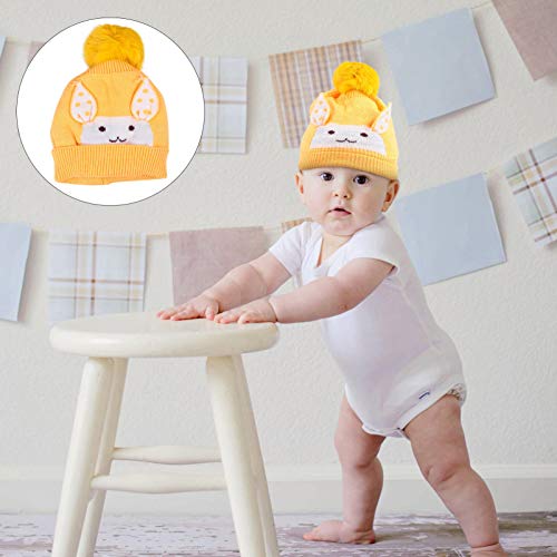 KESYOO Chapéu de Bebê Com Pom Pom Coelho Padrão Chapéu Boné de Malha de Lã Gorro Macio Infantil Inve
