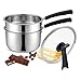 Double Boilers&Classic Stainless Steel Non-Stick Saucepan,Steam Melting Pot for Candle,Butter,Chocolate,Cheese,Caramel and Bonus with Tempered Glass Lid