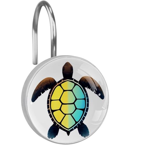 Sea Turtle Shower Curtain Hooks, Decorative Rust Proof Stainless Steel Shower Curtain Rings for Bathroom Shower Rods, Ocean Shower Curtain Hanger Hooks for Home, Set of 12 Sea Turtle Shower Curtain Hooks, Decorative Rust Proof Stainless Steel Shower Curtain Rings for Bathroom Shower Rods, Ocean Shower Curtain Hanger Hooks for Home, Set of 12