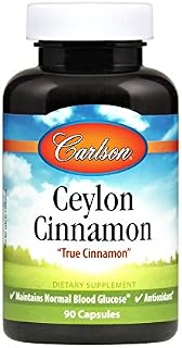 Carlson - Ceylon Cinnamon, Cinnamon Supplements, 500 mg, Maintains Normal Blood Glucose, Cinnamon
