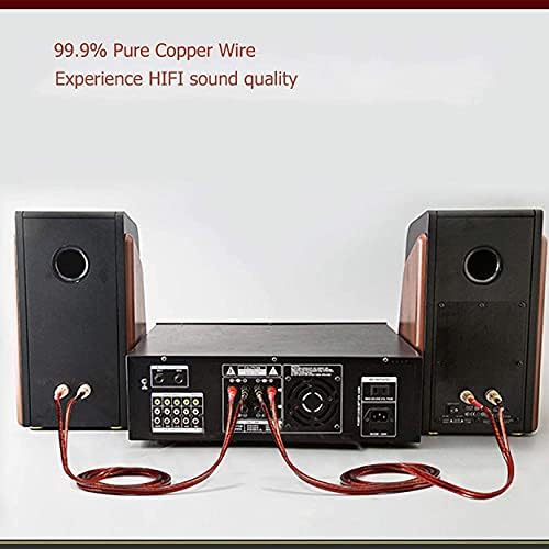 MEIRIYFA 6.35mm to Banana Plug Speaker Cable, 1/4 TS Speaker Wire Cord Audio Cable HiFi OFC Speaker Wire for DJ Application, Mixer -2m (6.35 to 4mm Banana Plug)