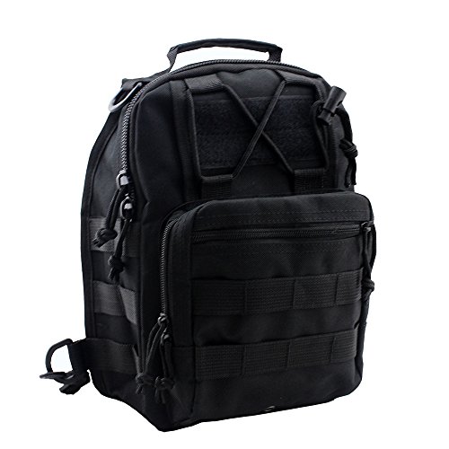 Begrit Tactical Shoulder Bag Sling Chest Pack Outdoor Sports Backpack Multi-Purpose Daypack For Riding Camping Trekking Hiking Hunting,Black #TOP6