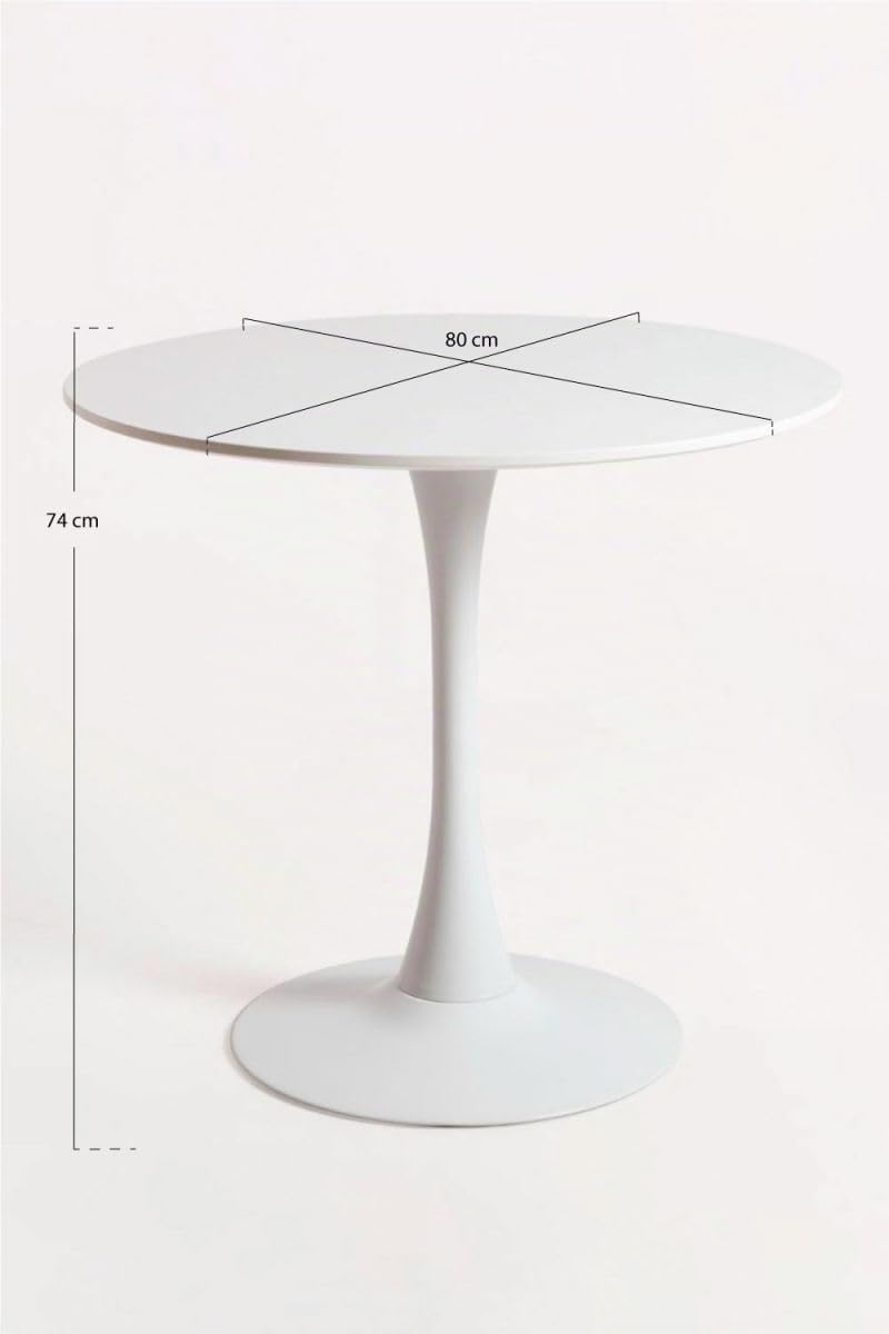 Regalos Miguel - Estilo Nórdico - Mesa Kolio 80 cm - Blanco