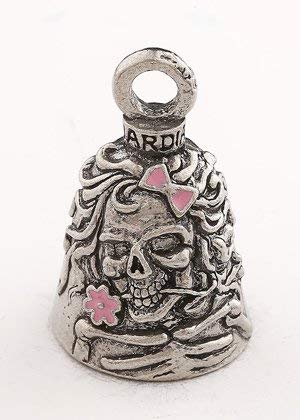 Amazon.com: Lady Skull Pink Enamel Guardian Biker Bell with Hanger