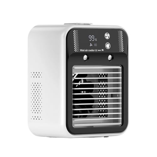 Aire Acondicionado Portátil | Ventilador Personal de Nebulización de 2 Velocidades - Enfriador de Aire Portátil con Depósito de 500 ml - para Mesa, Garaje, Camping, Interior, Escritorio,