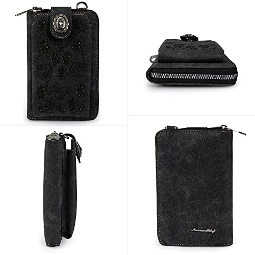 Montana West Crossbody Cell Phone Purse For Women Western Style Cellphone Wallet Bag Travel Size With Strap Mbb-Phd-120Bk #TOP2