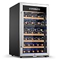 UNTOMAX Wine Fridge Dual Zone 52 Bottles,Wine Cooler Refrigerator Freestanding w/Lock,41F-68F Digital Temperature Control Compressor Wine Cellar, Fast Cooling Low Noise No Fog,20 Inch