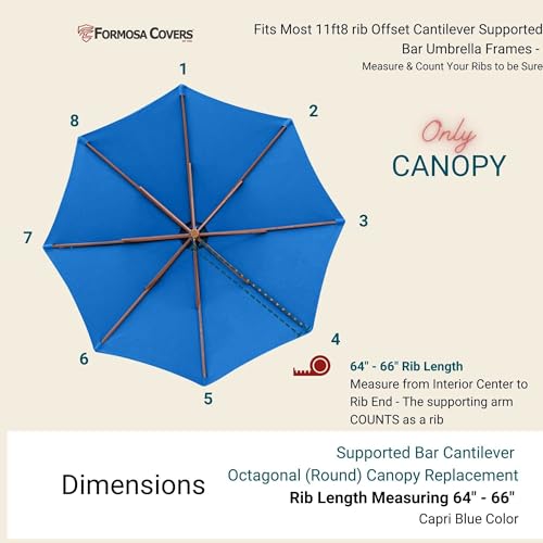 image for Formosa Covers Cantilever Umbrella Replacement Canopy TOP ONLY for 11 