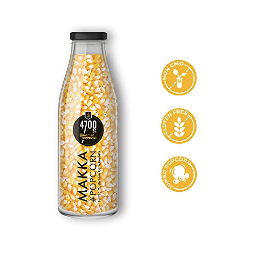 Image of 4700BC Makka Popcorn, Jumbo Mushroom Corn Kernels, Healthy, Reusable Bottle, 425g (Pack of 2)