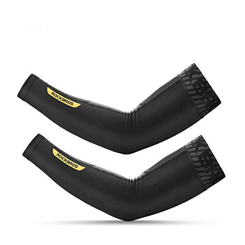 ROCKBROS Mangas del Brazos Deportivas Enfriamiento Protección UV Antideslizantes Manguitos para Ciclismo Running Conducir Deportes al Aire Libre Unisex