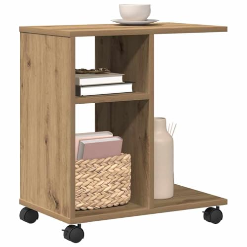 vidaXL Beistelltisch Artisan-Eiche 50 x 30 x 55 cm Holzwerkstoff, Stylischer Beistelltisch für Wohnzimmer, kompakt, mobil, rechteckig, für kleines Platzangebot, Moderne Möbel
