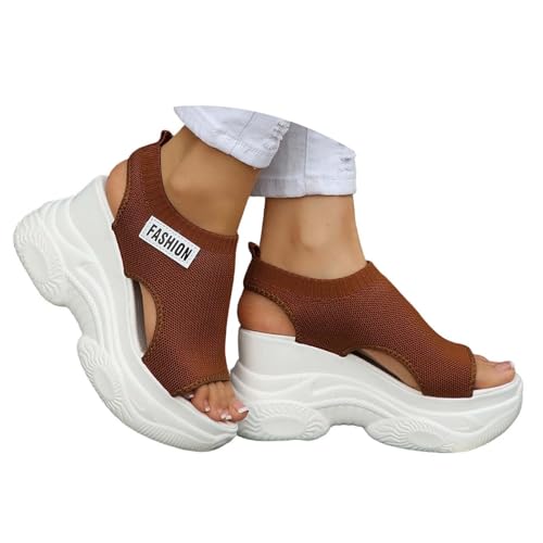 Sandales d'été élégantes et confortables à talon compensé