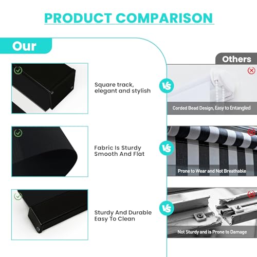 Image of Motorized Blinds with Remote Control 95% Blackout Electric Zebra Blinds for Windows Compatible with Alexa Google for Home Office Black, Custom Sizes