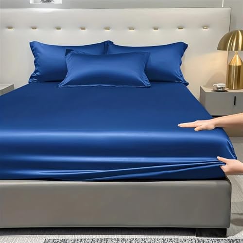 Drap housse satin pour chambre à coucher zen teinte jade 120x200 - 5