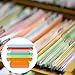 60pcs Hanging File Folder Tabs, Colored Transparent Plastic File Folder Labels with Blank Paper Inserts for Office Organization & Quick Document Identification