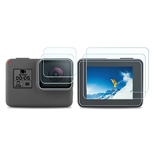2x Pelicula De Vidro Temperado (conjunto Tela e Lente) da Gopro Hero 5, 6 e 7 -