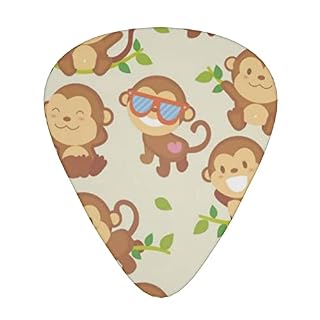 Lot de 12 médiators amusants en forme de singe pour guitare basse électrique et acoustique - Les Beatles, Paul McCartney, John Lennon, RIngo Starr, George Harrison
