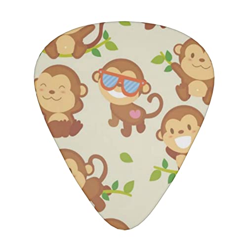 Lot de 12 médiators amusants en forme de singe pour guitare basse électrique et acoustique - Les Beatles, Paul McCartney, John Lennon, RIngo Starr, George Harrison Lot de 12 médiators amusants en forme de singe pour guitare basse électrique et acoustique