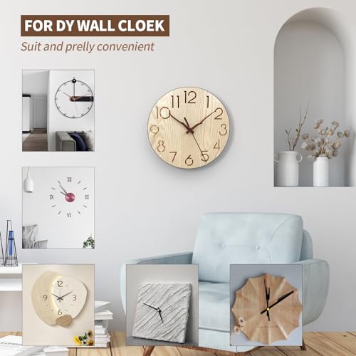 Clock Mechanism Replacement Kit with 4 Types of Walnut Wood Clock Hands Clock Accessories and 2 Pack Metal Clock Hands Accessories for DIY Repair Clock Parts, Custom Clock(No Battery) - Thumbnail 7