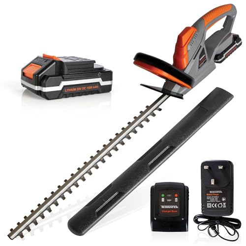 Terratek Cordless Hedge Trimmer 20V 1HR Fast Charge 51cm (510mm...
