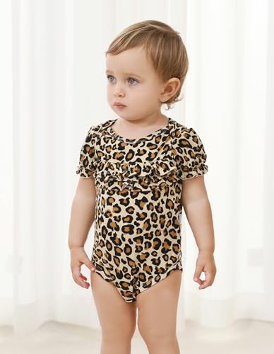 Baby Girls Bodysuits Infant Toddler Girl Short Sleeve Bodysuit Bamboo Viscose Outfit Clothes 3-24Months4