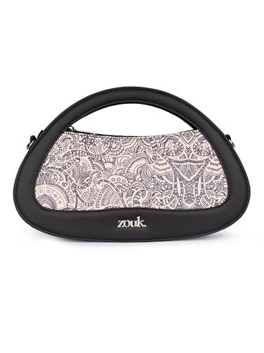 Image of ZOUK Nadia Sling Bag for Women - Stylish Crossbody with Cutout Top Handle | Handcrafted Shoulder Bag with Multiple Pockets & Water-Resistant Lining | Formal & Casual Use |