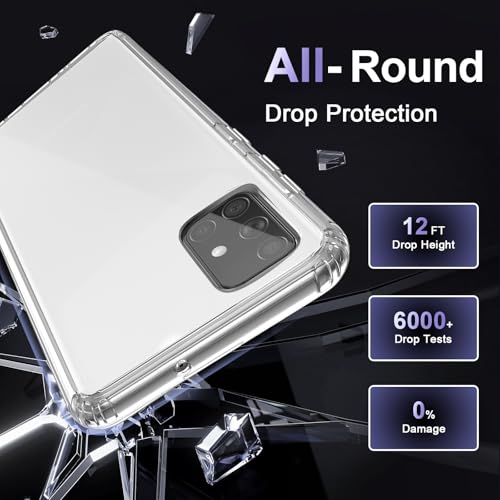 Image of Case for Samsung Galaxy A71 4G, Military Grade Drop Protection Phone Case, Yellowing Resistant, Anti-Scratch Hard PC Back, Shockproof Hard Ultra-Thin Protective Cover, Clear