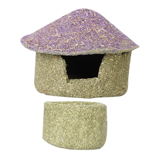 ibasenice Cachette pour Hamster Maison Molaire en Herbe pour Rongeurs Fournitures pour Petits Animaux Nid pour Hamsters et Chinchillas Jouet pour Rongeurs